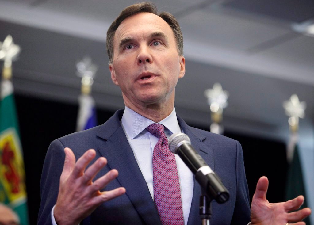 Finance Minister Bill Morneau speaks to reporters after a meeting with provincial and territorial finance ministers in Ottawa on Tuesday, June 26, 2018.