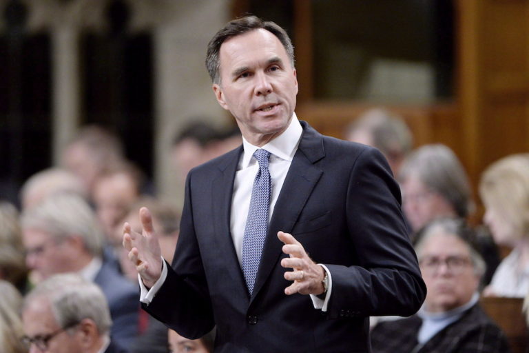 Finance Minister Bill Morneau speaks during question period in the House of Commons on Parliament Hill, in Ottawa