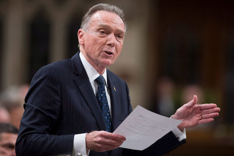 Conservative MP Peter Kent speaks in the House of Commons in December 2017