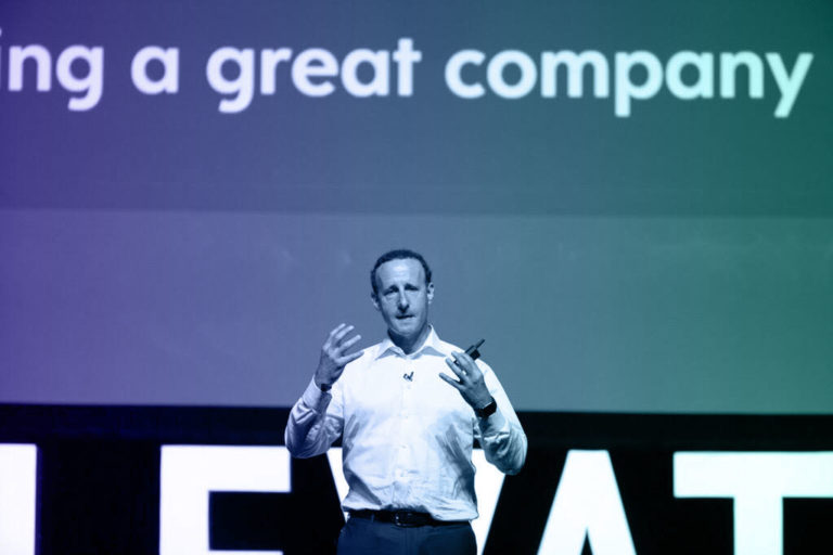 Ceridian CEO David Ossip speaking at the Elevate conference in Toronto in September 2019.