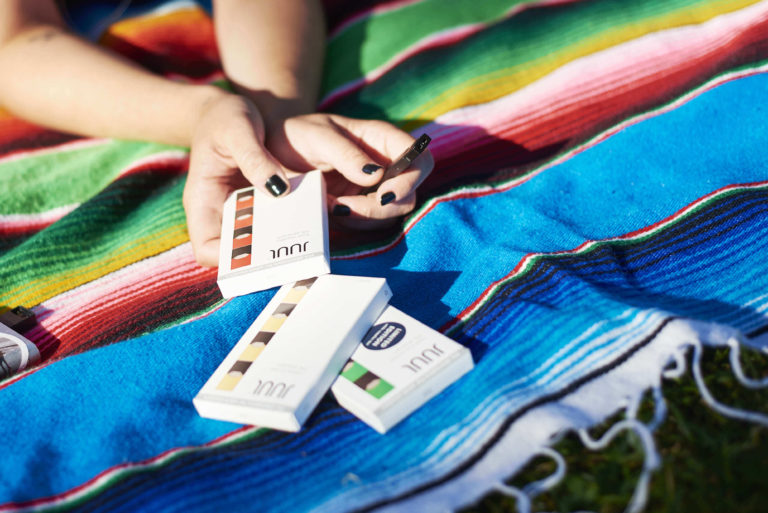 A Juul Labs Inc. e-cigarette and flavored pods in New York in July 2018.