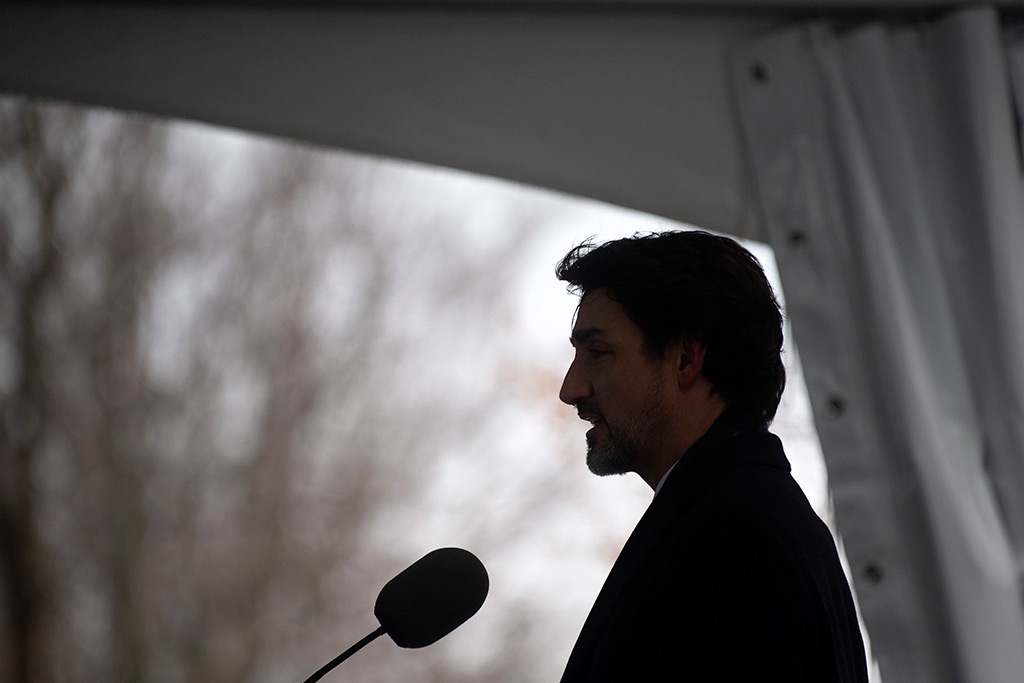 Prime Minister Justin Trudeau speaks about the federal government’s response to the COVID-19 outbreak, in Ottawa in March 2020.