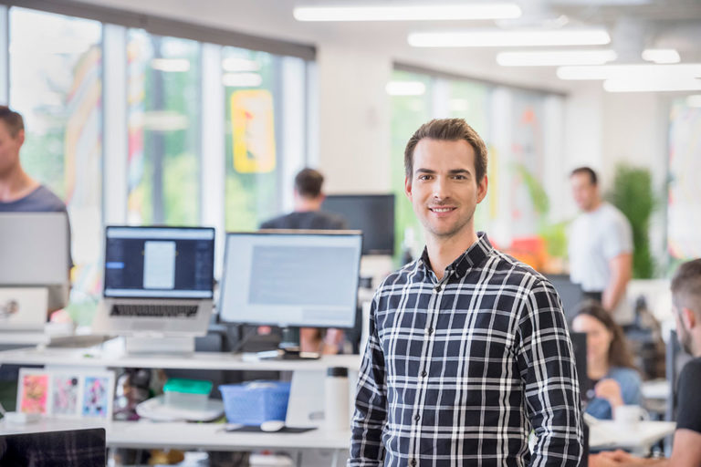 7shifts CEO Jordan Boesch at the firm’s Saskatoon office in June 2018.