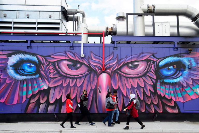 A mural by WERC at the back of Collective Arts Brewing in Hamilton, Ont., pictured in October 2019.