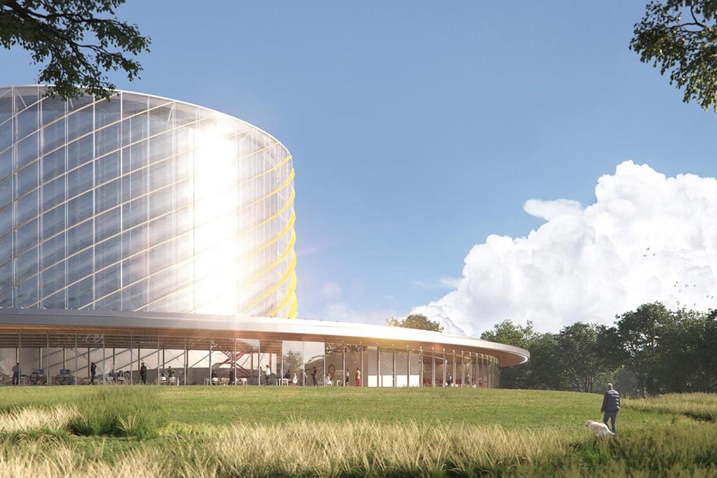 A rendering of General Fusion’s planned demonstration plant on the UK Atomic Energy Authority’s Culham campus.