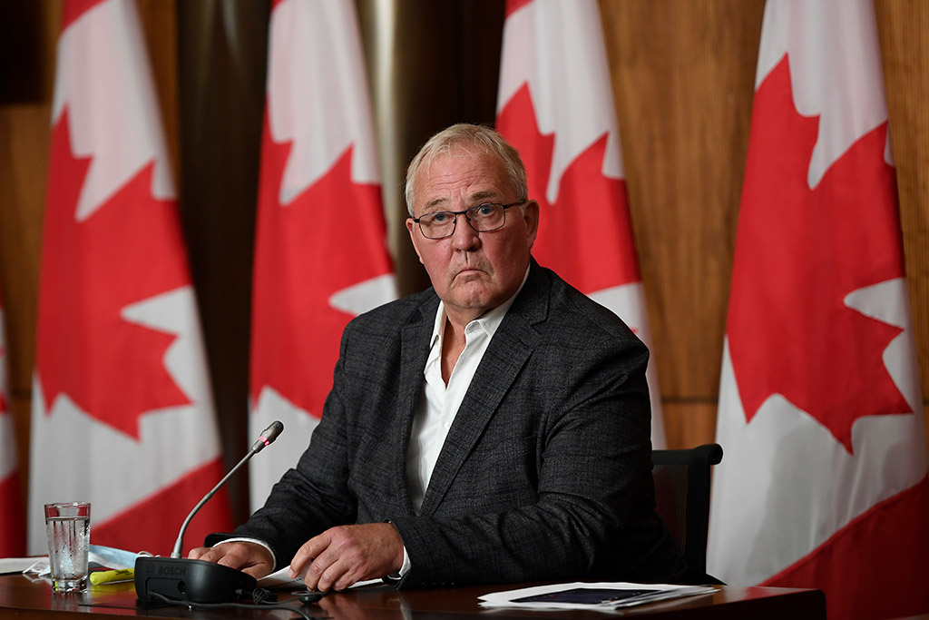 Public Safety Minister Bill Blair at a press conference in Ottawa during the federal election campaign in September 2021.