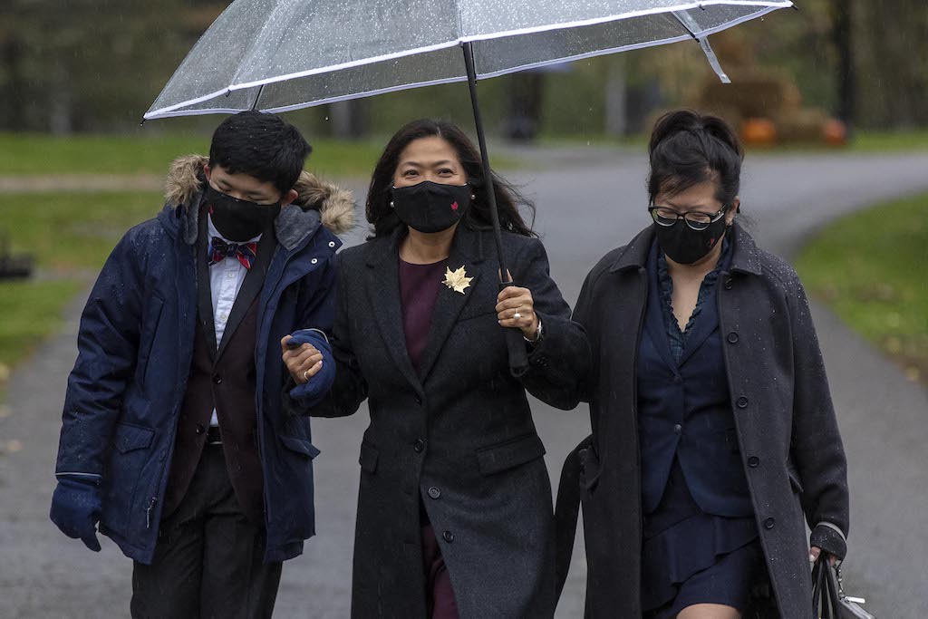 Returning International Trade Minister Mary Ng arrives at Rideau Hall in Ottawa for the cabinet swearing-in in October 2021. Ng will add economic development to her portfolio.