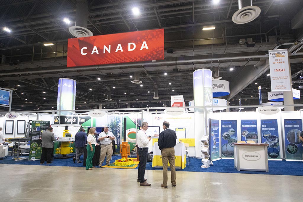 The Canada pavilion at the Offshore Technology Conference In Houston in August 2021.