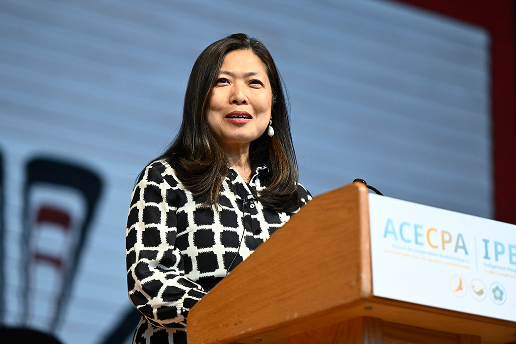 Small Business Minister Mary Ng during an endorsement ceremony for the Indigenous Peoples Economic and Trade Cooperation Arrangement in Gatineau, Que., in June 2022.