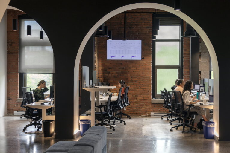Employees at the head office of Lightspeed in Montreal on June 28, 2022. (Roger Lemoyne for The Logic)