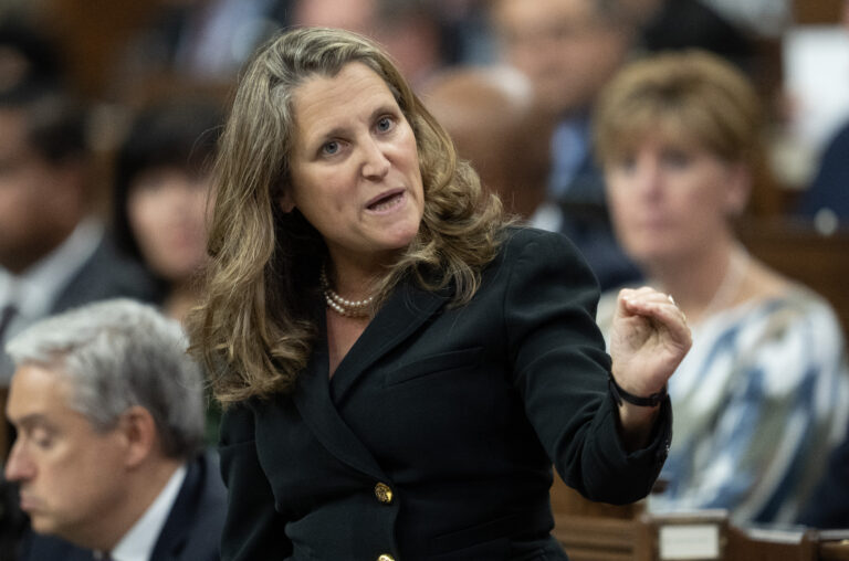 Chrystia Freeland during Question Period in the House of Commons on Sept 24, 2024.