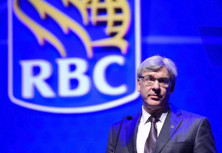 RBC president and CEO Dave McKay makes a speech.