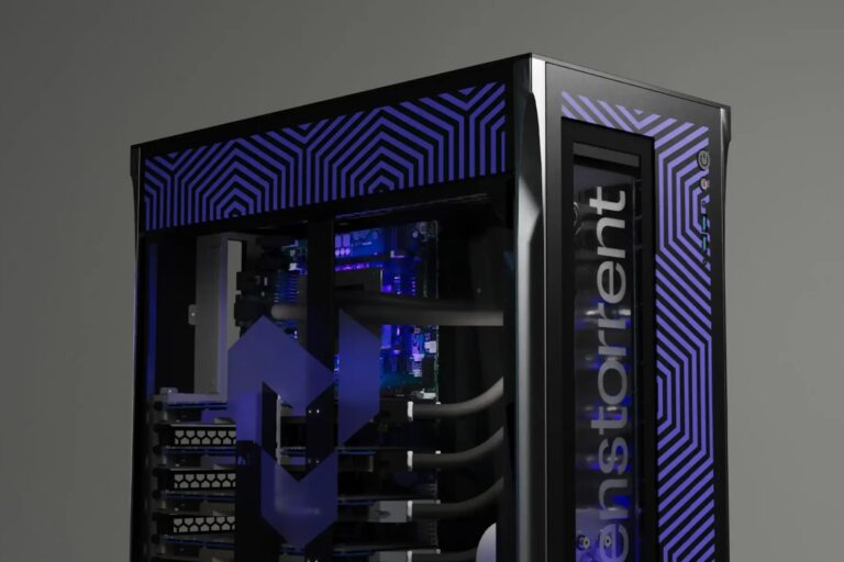 A photo of the TT-QuietBox Liquid-Cooled Desktop Workstation