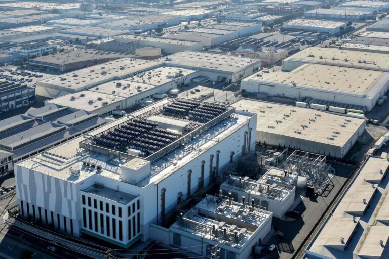 An aerial image of a data centre.